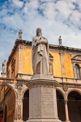 Fototapeta na wymiar Monument of Dante, Verona, Italy