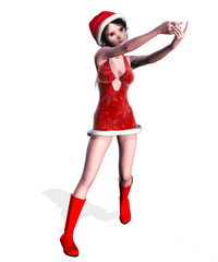 Girl in Christmas dress