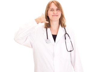 Medical doctor showing call me