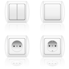electric socket and switch vector illustration