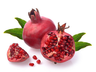 Pomegranate whole and open-face