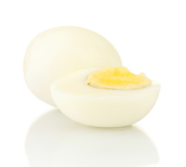 Boiled egg isolated on white