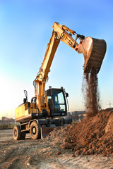 track-type loader excavator at work