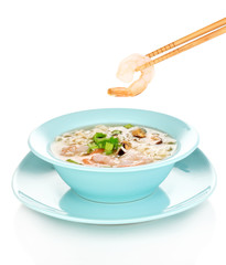 Chinese soup isolated on white