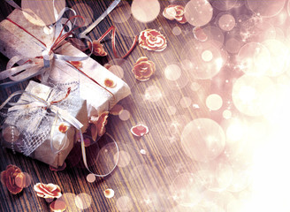 christmas background/ Lights on dark background/