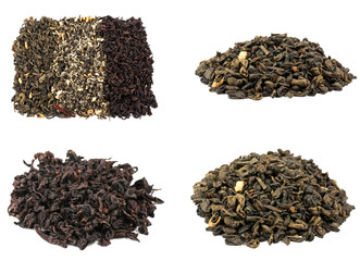 tea collection isolated on white background