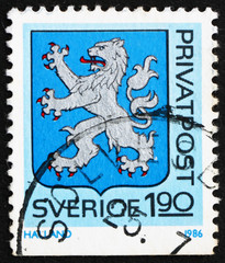 Postage stamp Sweden 1986 Arms of Halland Province