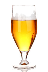 Glass of beer isolated on white