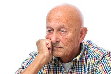 Obraz premium Portrait of a thoughtful senior