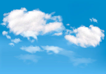 Ciel bleu avec des nuages. Fond de vecteur.