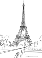 Crédence de cuisine en verre imprimé Illustration Paris Rue de Paris - illustration