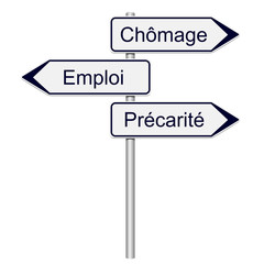 Panneaux ch&ocirc;mage, emploi, pr&eacute;carit&eacute;