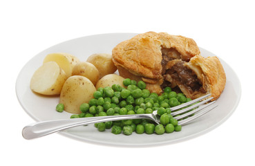 Meat pie and veg
