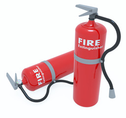 Naklejka premium Red Tank of Fire extinguisher
