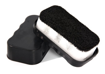 Shoe shine sponge isolated on white background