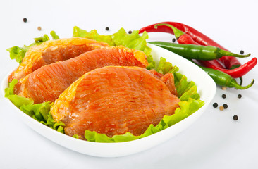 Meat in marinade
