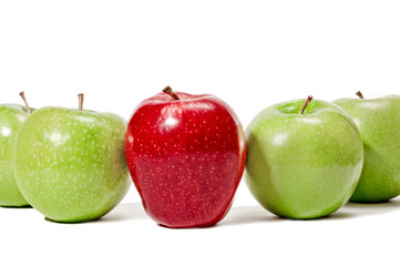 Red Apple at the End of Green Apples