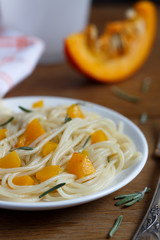 Roasted pumpkin and rosemary pasta