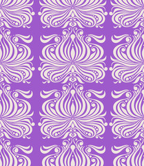 Retro purple nature seamless pattern