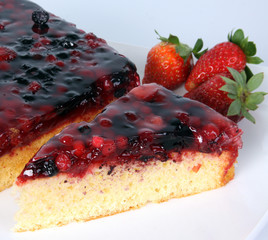 fruit cake with berries and other fruits