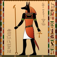 Ancient Egypt. Anubis - the jackal-headed deity.