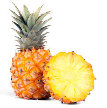 pineapple cut on white background