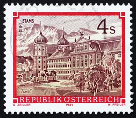 Fotobehang Postage stamp Austria 1984 Stams Monastery, Tirol © laufer