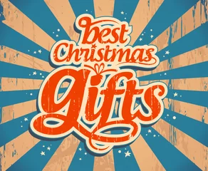 Photo sur Plexiglas Poster vintage Meilleur modèle de conception de cadeaux de Noël.