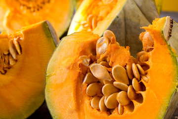 pumpkins slice close up