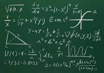 math formulas on school blackboard education