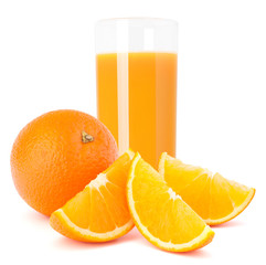 Juice glass and orange fruit