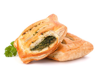 Puff pastry bun isolated on white background.