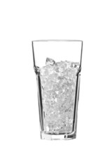 Glass with ice cubes. Isolated on white