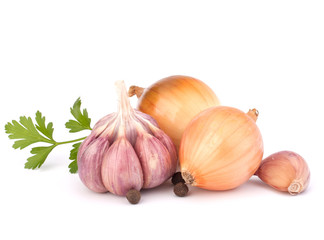 Onion and garlic clove