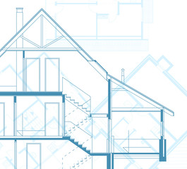 building background. plan of the house