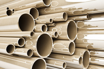 stack of steel tubing, stainless tubes
