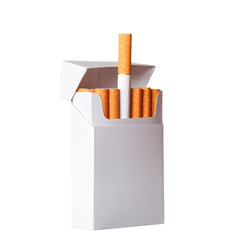 Pack of cigarettes isolated on white background
