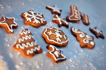 Christmas cookies with festive decoration