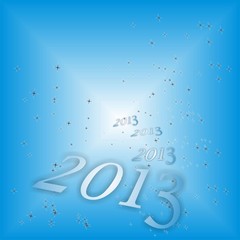 happy new year 2013 on blue
