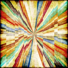 Printed roller blinds Psychedelic Multicolor Sunbeams grunge background