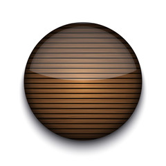 Vector circle wooden app icon on white background. Eps10