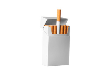 Pack of cigarettes isolated on white background