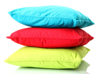 Colorful pillows isolated on white