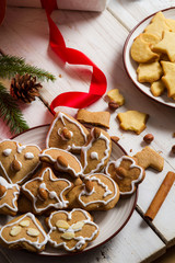 Homemade gingerbread Cookies within Christmas decorations