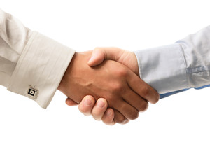 handshake isolated on white background
