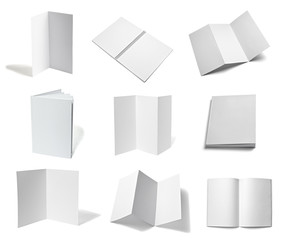 leaflet notebook textbook white blank paper template