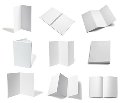 leaflet notebook textbook white blank paper template