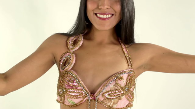 beautiful traditional oriental belly dancer studio shoot