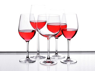 Wine glass set of five piece.