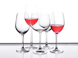 Wine glass set of five piece.